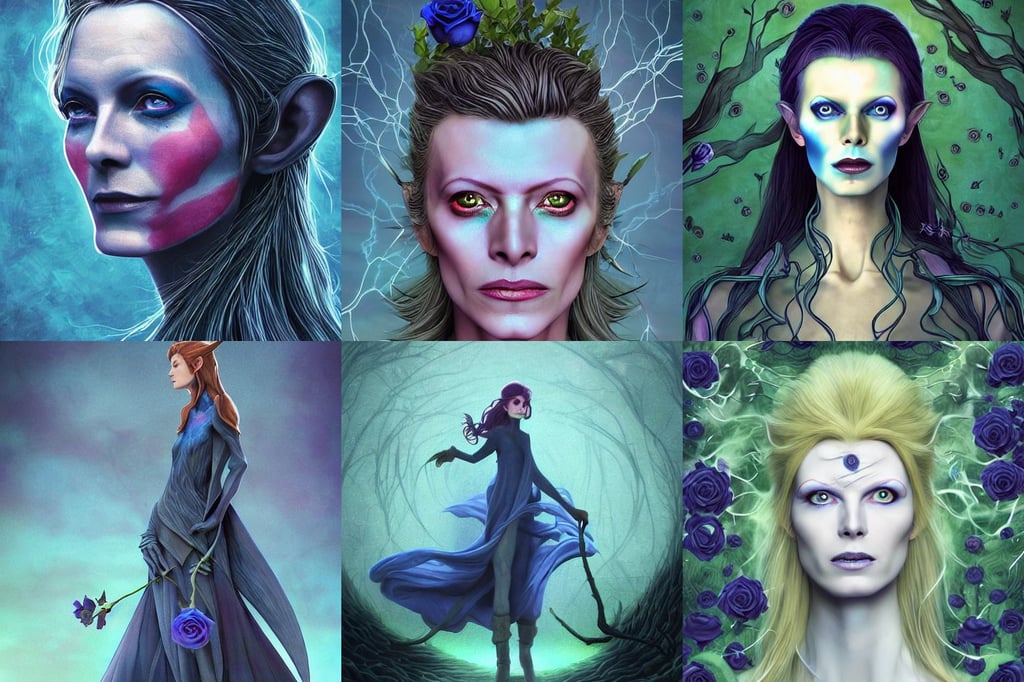 Portrait furious elven witch lady wood branch moss plants, portrait of david bowie chases the blue colored rose, art photography style, soft dark black bloom, ghibli studio, virasana, burger with human eyes, art by Ross Tran and Greg Rutkowski and Walt Disney animation, in style of zaha hadid, ocean background, 8 k detail post - processing, stunning 3d render + dim volumetric lighting, anime fantasy illustration by tomoyuki yamasaki, epic level dnd male halfling nature verdant paladin, detailed symmetrical close up portrait looking like ryan reynolds, italian renaissance cyberpunk, chiseled jawline, splash art, (Attack on Titans anime), oil on canvas