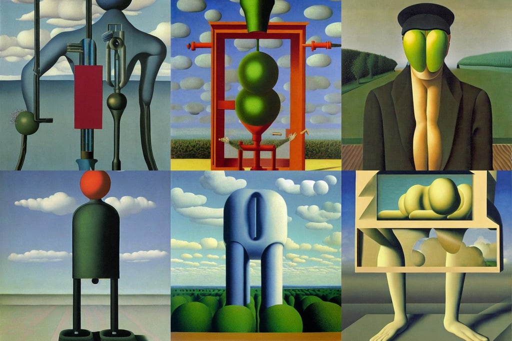 The organic machine by Rene Magritte, oil on canvas