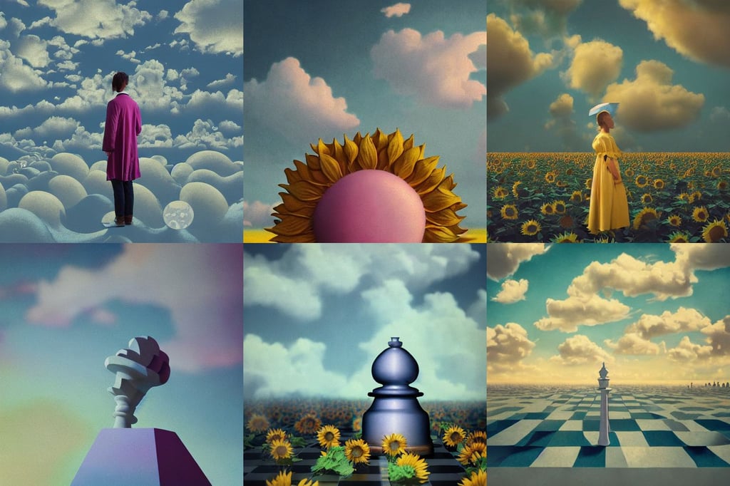 A 18th century, vintage colors, dreaming of the void, pastel colours. volumetric clouds. pastel gradient overlay., chess piece, seinen, 1 / 1 6 0 s, octane render ultra photorealistic, in field of sunflowers, blue and black color scheme, keyframe illustration, profile shot, artstation concept art, MC Escher illustration, high contrast, there are no antlers, surreal dark art, 1 9 5 5, portrait of 1 4 0 0 s nobility in shift, trending brainsucker being, metallic black and little yellow color uniform