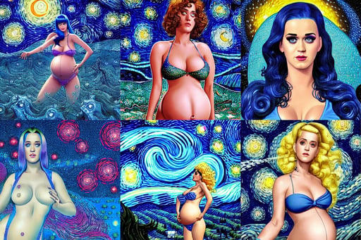 pregnant katy perry in a blue bikini, starry night sky, glass shattering, symmetrical | art by hirohiko araki & jean giraud & artgerm, victorian era!! lovecraftian horror, 8 k resolution artwork