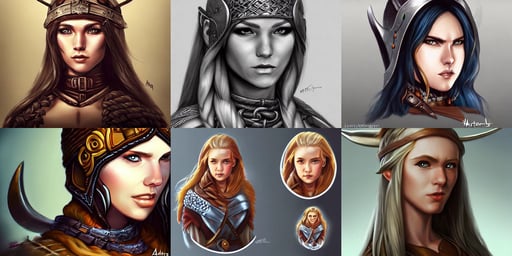 portrait of a viking woman drawn by artgerm, angemon, low lighting