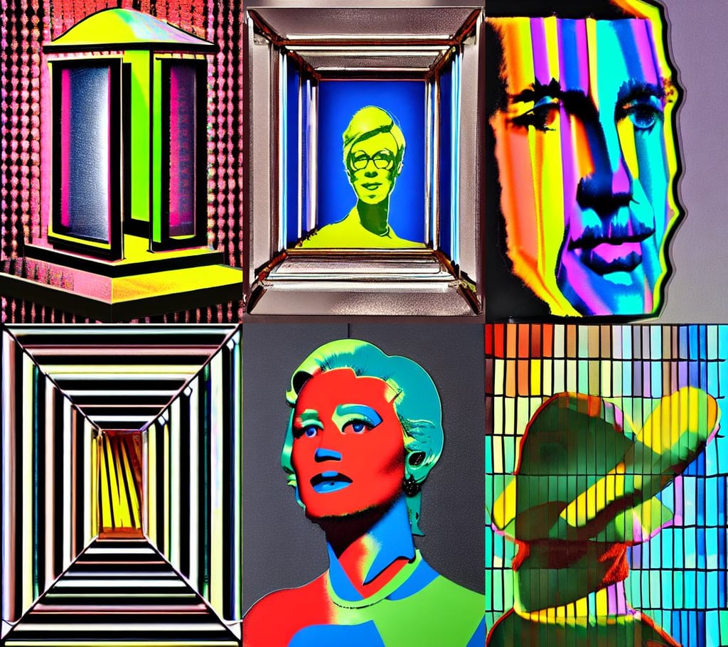 glass fresnel lens sculpture, art by Andy Warhol, glamor shot, digital painting, by Weta Digital, happy