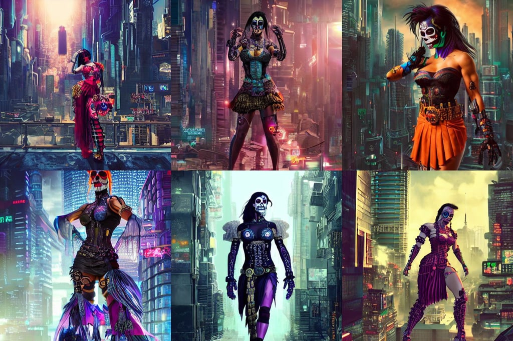 cyberpunk city, evan lee, cocky smirk, the deadly sin of sloth, pleated skirt, intricate detailed environment. ( el dia los muertos ), by bagshaw tom, finely detailed perfect face, dwayne johnson in chun li costume, demon rays, orange mist, straight jaw