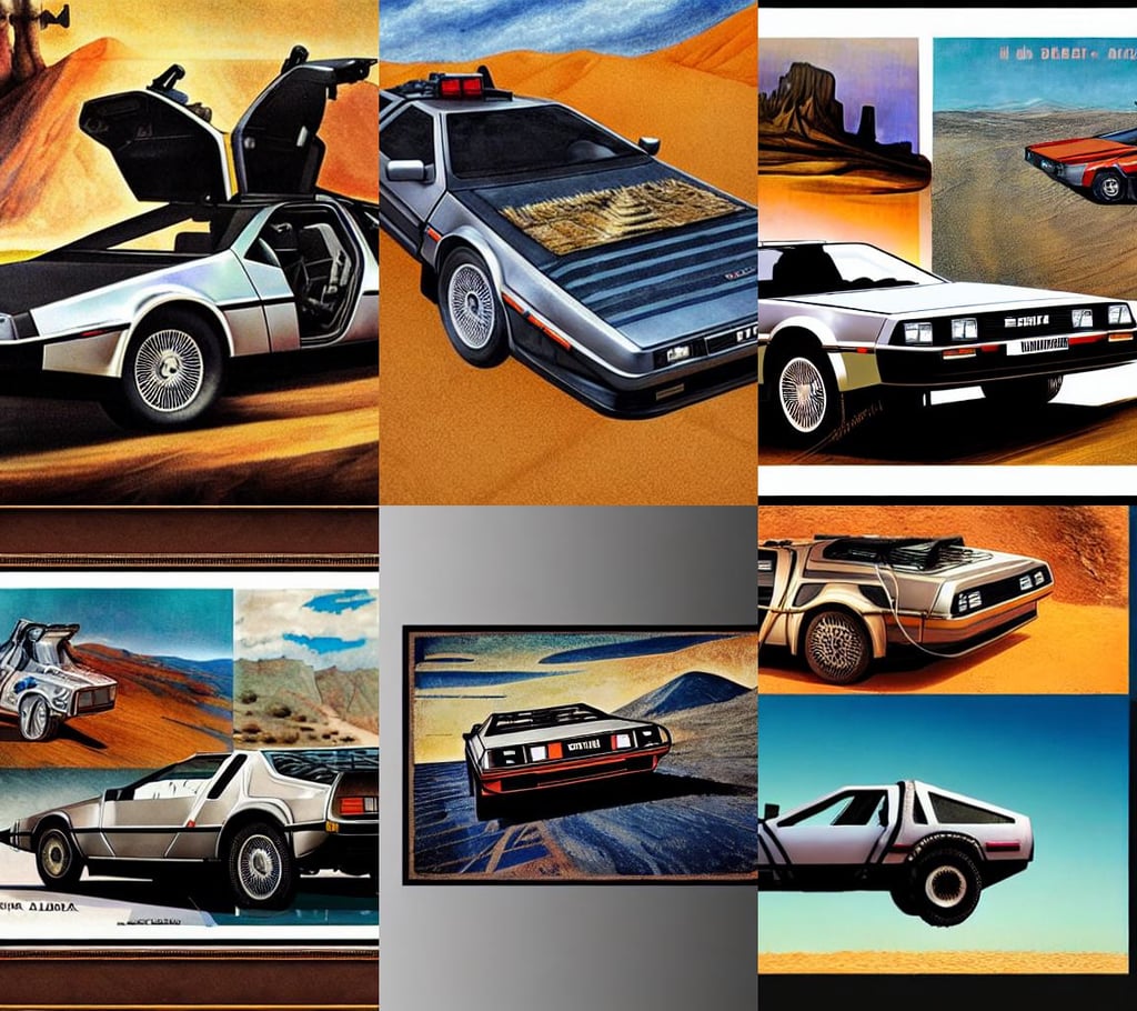 delorean as mad max desert car, 4k, sharp focus, art by Albrecht Dürer, movie poster art, Brian Sum, art by Edvard Munch, suburban street, art by Raffaello Sanzio, art by Artemisia Gentileschi, art by Sandro Botticelli