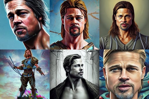 symmetry!! portrait of brad pitt in the style of horizon zero dawn, arthurian legend ynys afallach avalon isle of apples, art by  james jean, ruggedly handsome ranger, beautiful Lighting, art masterpiece by art by krenz cushart, by ross tran ultradetailed, 8 k photorealistic, abandoned warehouse interior in the background, pale grey skin, fishes swimming, wise elder from Kenya in a suit by Kehinde Wiley . Fatherly/daddy, stephen lang, bended forward, medieval fantasy game art, fractal dress, implanted eyelenses, Real, by Jacques-Louis David, exquisite lighting, with a white mask in the shape of a deer skull