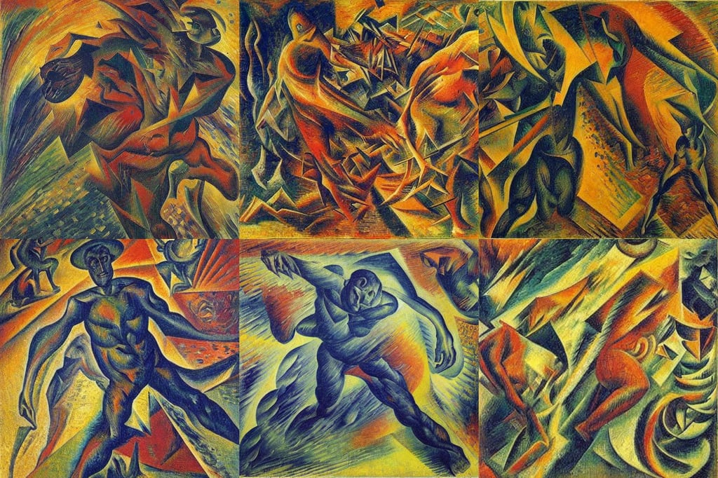 dynamism of psychosis by Umberto Boccioni, oil on canvas