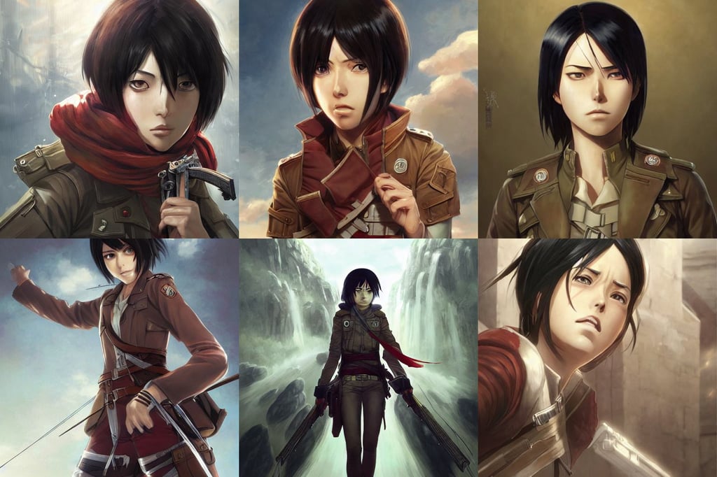 highly detailed portrait of mikasa ackerman from attack on titan, art by Bayard Wu and Marc Simonetti and Diego Gisbert Llorens