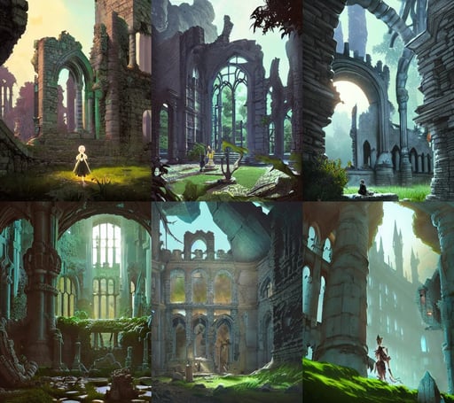 a beautiful digital illustration painting of a detailed gothic fantasy ruins and roots, atey ghailan and mike mignola, 3 d realistic model render in unreal engine 5, Hatsune miku by artgerm, and Taika Waititi