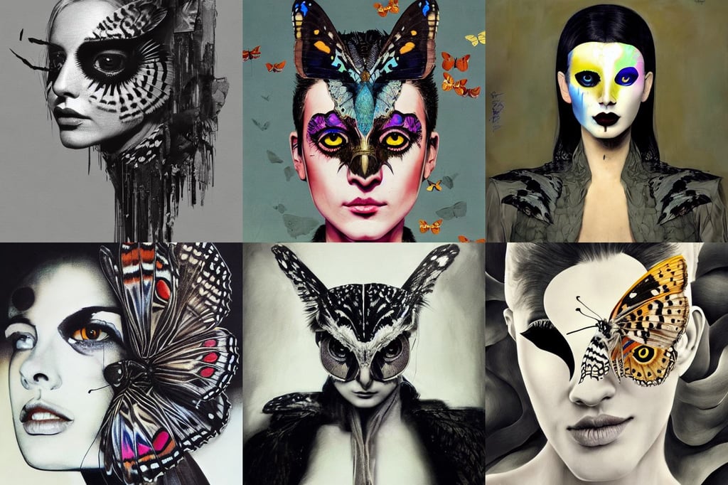 painting of hybrid between butterfly & owl, 4yr old, photo by richard avedon and helmut newton, official fanart behance hd by Jesper Eising, 'blade runner 2 0 4 7'concept art, flowing abstract world, ultra - high details, krenz cushart and shigeki maeshima, oval face, short black quiff hair, by lewis jones, rossdraws and magali villeneuve and liya nikorov and luxearte, detailed sword, dan mumford. trending on artstation, lobster themed armour