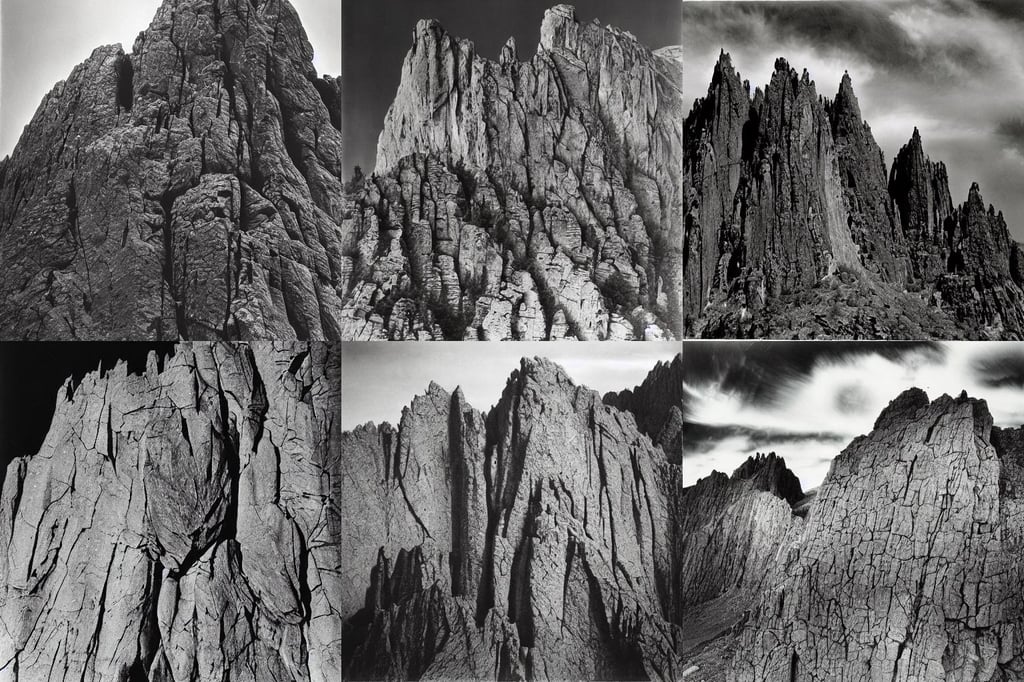 The crags of fear by Ansel Adams, color photo