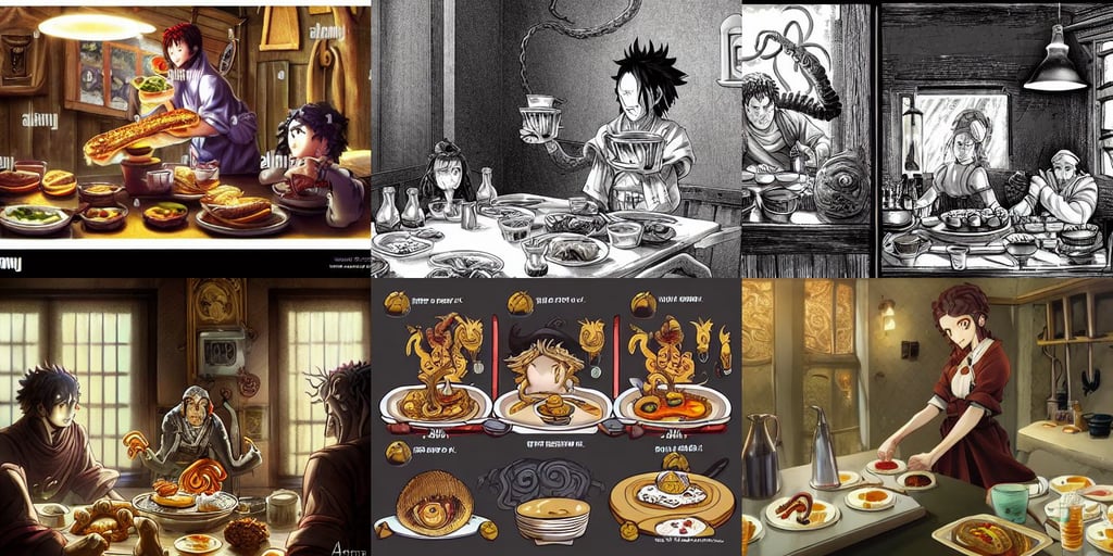 tentacle monster serving breakfast at an inn by artgerm, scene from a movie, arthouse. y Greg Rutkowski, clean and simple, by kentaro miura, ketchup, pure white background, dark studio background, extremely fine details, clear subject, detailed mechanical hands, flame hashira rengoku kyojurou demon slayer kimetsu no yaiba, sunset by ilya kuvshinov, art by art by artgerm and greg rutkowski and edgar maxence and Boris Valejo, lettered poster, richard corben, a man in galaxy suit wearing a mirror mask. In style of Yoji Shinkawa and Hyung-tae Kim, john harris illustration character design concept colorful joy atmospheric lighting butterfly, by igarashi daisuke, seafoam and spirulina painted wood