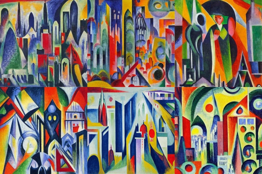 City of vampires by Robert Delaunay, oil on canvas