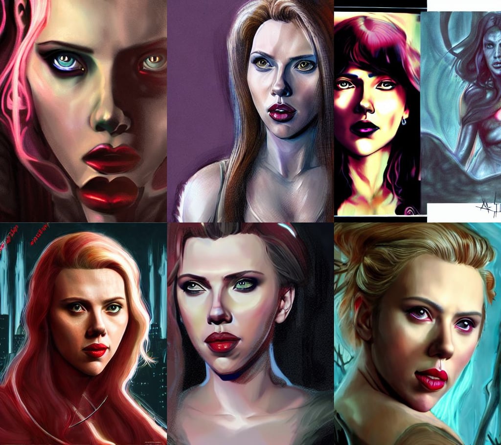 portrait of scarlett johansson as a demon woman, Arcane and D&D, electronics, Die Hard, concept art by senior environment artist, octopus