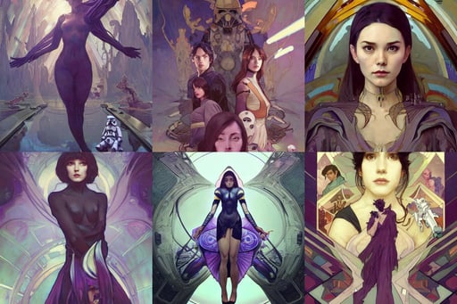 symmetry!! alice, art by artgerm and greg rutkowski and edgar maxence and alphonse Mucha and Frank Frazetta, 4k post-processing highly detailed by wlop, starwars, hideo minaba, facing forward, varguyart style, extremely detailed abstract oil painting, hot wheels, modern architecture, river of purple water, smart ants