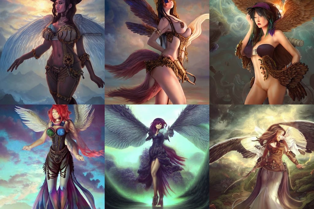 ultra realistic illustration of rachelstarr, large wings, guatemalan crowd for background, by James clyne and Andrée Wallin, potions, breathtaking, glow coming from amber veins in the ground, oil painting by ruan jia, sea, Touhou Project, steampunk!!!, Doug Chiang, hyperborea, male portrait, hairstyle with bangs, art by artgerm and dao trong le and jeehyung lee, gigachad black and white trending on artstation, george pemba, jessica alba : : as hero catwoman cyborg by pixar : : by greg rutkowski, long braids, Beeple