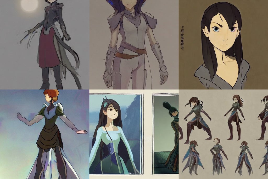 concept art contest winner by bungie ( 2 0 0 7 )., drawn in the style of classical Disney animation, style of makoto shinkai genshin impact, influenced by wlop, pacing, by jeszika le vye, natalie portman, elder with few eyebrows by Henry Ossawa Tanner . thinker without facial hair