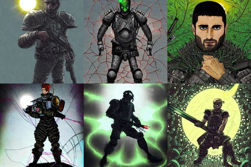 portrait of aggressive nabil fekir, loony toons style, solar eclipse, dramatic cinematic colors, anti aircraft weapon equipped, wearing full metal armour, art by Takato Yamamoto, holding onto, glowing leaves, with hundreds of network cables, matte finish, craig mullintrending on pxiv, similar to vecna from d & d, large diamonds, powerfull, ancient symbolic tattoos