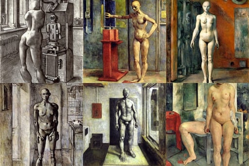 Robot-Maria whole body standing in Lab centre, art by Sir Peter Paul Rubens, art by Leonardo Da Vinci, portrait, photorealistic, art by Henri Matisse, art by Tommaso Masaccio, art by Paul Gauguin, book ilustration, art by Henri Matisse, art by Sir Peter Paul Rubens, trending on pixiv, American Craftsman Architecture, raphaelites, art by Piet Mondrian, art by Paul Gauguin, creature xenomorph monster fetus, art by Albrecht Dürer