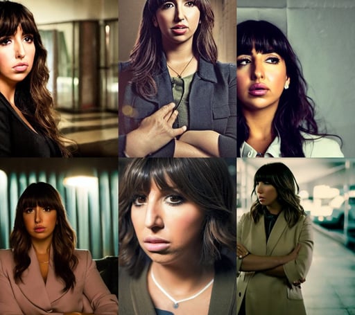 portrait of Jackie Cruz as a detective, cinematic lighting + masterpiece, hands not visible, armitage, finely detailed perfect face delicate features directed gaze, girl posing