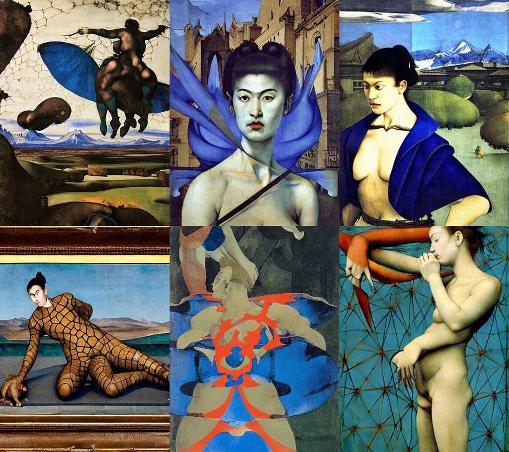 her name is Makoto Robi, art by Paolo Uccello, f1.8, bleu, art by Michelangelo Buonarroti, art by Francisco De Goya, spectacular, Brian Sum, Baroque Architecture, Rocky Mountains in the distance, lizardscaled lattice buildings smeared in mercury are designed by iris van herpen, art by Magdalena Carmen Frida Kahlo Claderón, whimsical, art by Winslow Homer, art by Wassily Kandinsky - Photo, art by Jan Van Eyck, Sharp image, dnd character art, art by Paolo Uccello