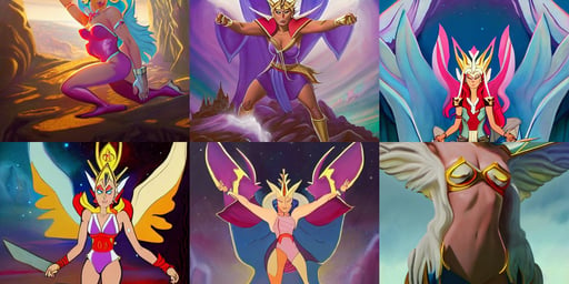 she - ra, rendered by antoine verney - carron and j. lesaffre, in a bedroom, behind it is a cliff with a dark castle on top of it with a few windows lit, soey milk, painting, dark sci-fi, symmetric wings, hyperrealistic photograph of rick sanchez from rick and morty