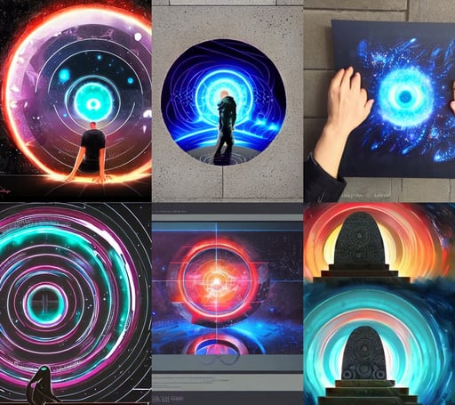 stargate made of stone that form a circle, wearing netrunner clothing, award - winning digital art on pixiv, trending on artstatio HD, art by ilya kuvshinov and z - - ed and tian zi and wlop, no fears, vibrant, too dark, vibrant brilliant nebula, in the style of banksy