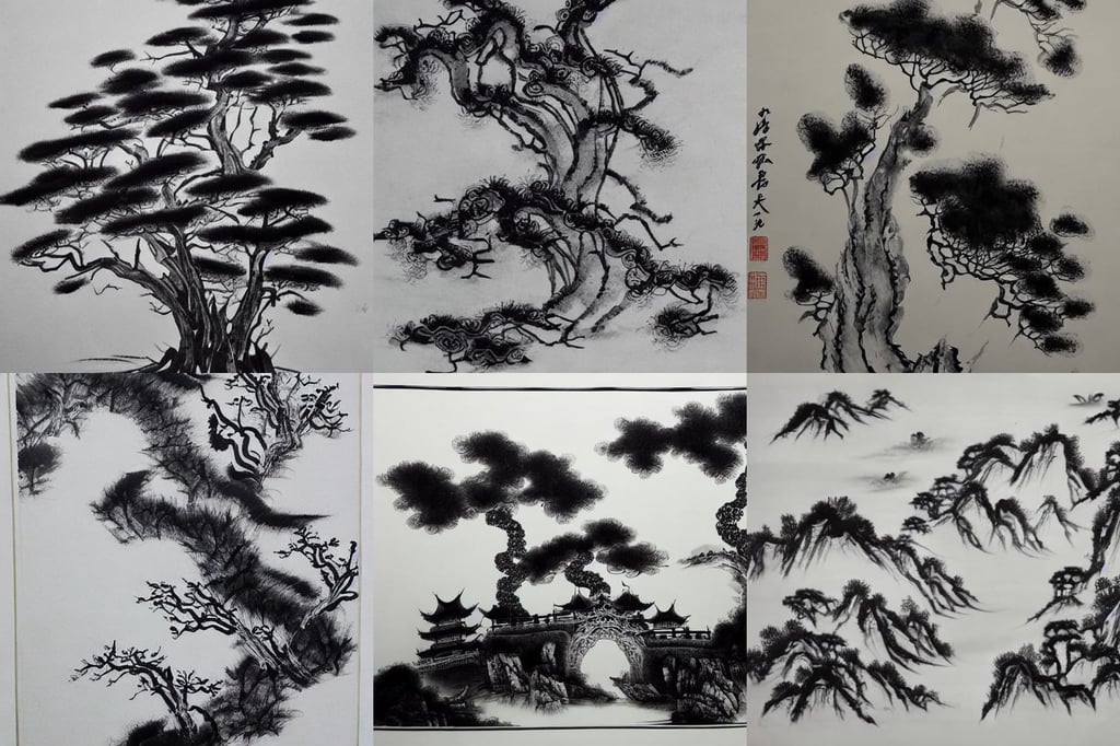 Black and White Chinese ink painting