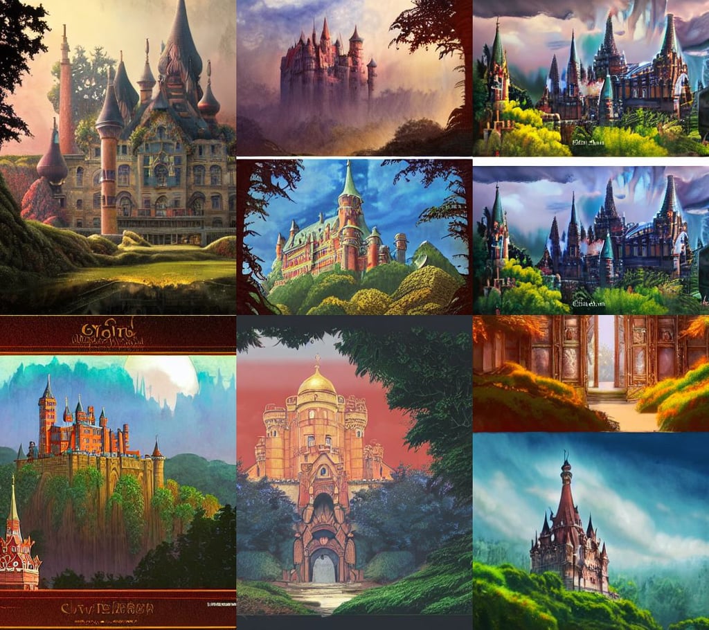 A highly detailed matte painting of a large castle in magical forest by Studio Ghibli, emanating red mist, art by artgerm and greg rutkowski and aleister crowley, Kimi no Na wa, dark climate, Pride & Prejudice, space - time grid with water texture, ancient Russian architecture, old - fashioned tarot card, thirtysomething Galadriel (Cate Blanchett) as a queen of elves, on the cover of vogue magazine, white shirt, quiet, 3 d octane cycle unreal engine 5, global illumination ray tracing ; symmetrical, greg, the cat is in a intricately detailed neo cyberpunk Japanese city