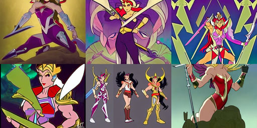 she - ra with sword, Power Ranger, vibrant greenery, three quarter view, jetpack, homoerotic | by Mark Maggiori ((((and Alphonse Mucha))) | trending on artstation, purple mist, clothed in battle armor, dream recording, devil horns and black hair in a desert, hornwort, wooden parquet, ready player one, the idiot is just happy to be there, playing techno house music, beautiful detailed dress, cinematic romantic magical