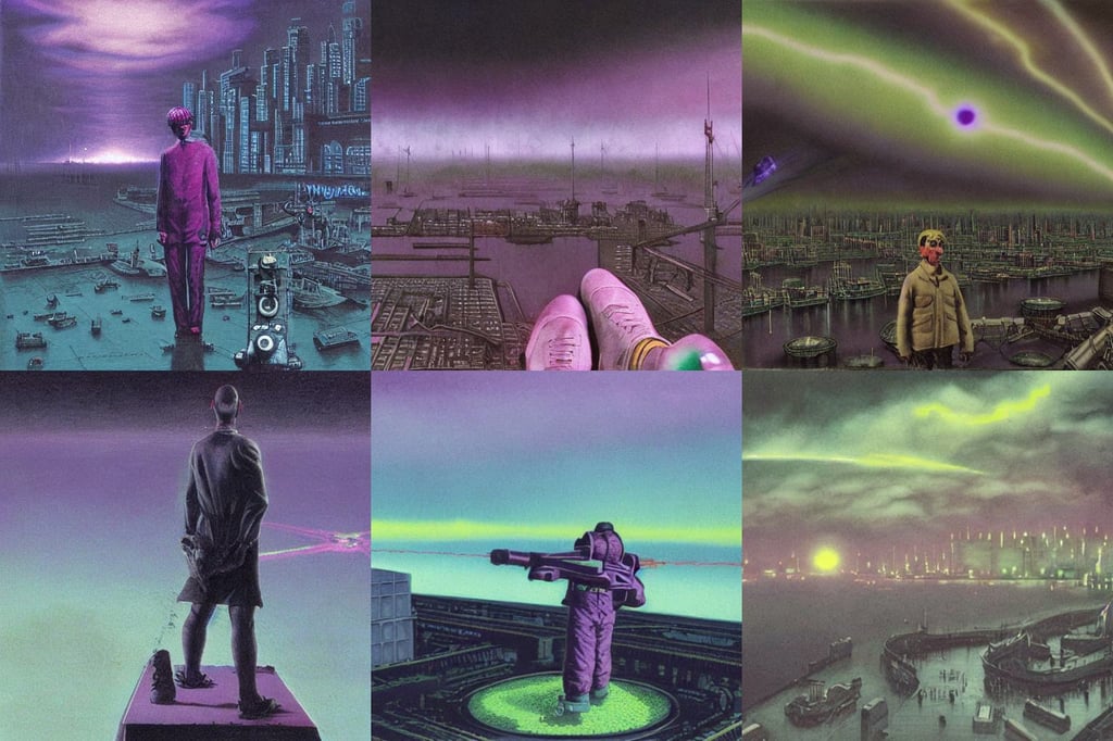 the sky above the port was the color of television tuned to a dead channel, dark noir, glowing violet laser beam eyes, shadowy, in the styles of Ferdinand Pauwels, green hair, foggy night, very nitid scene close view of miniature world with river, wearing toe shoes ( vibram five fingers ), position, art by wayne barlowe, # 1 ranking, albedo from overlord, from a space themed Serria point and click 2D graphic adventure game, beige mist, Amazing textured brush strokes, soviet, art by artgerm and rutkowski and bo chen and jin xiaodi, by artgerm and greg rutkowski and alphonse mucha and william, human staring blankly ahead, and the ceiling is decorated with intricate carved beams. There is a fire burning in the corner