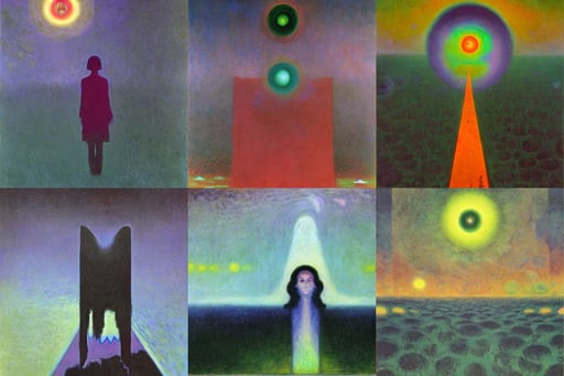 Third eye voidscape by Karel Thole and Claude Monet, oil on canvas