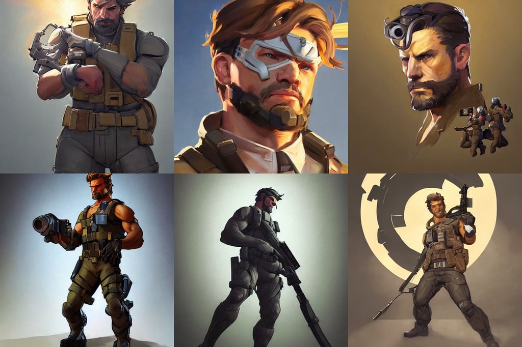 greg manchess portrait painting of solid snake as overwatch character, very long shot, portrait style symmetrical coherent fashion shadows casting boom key inside character, long spiral scrolls, stray wiring by atey ghailan, hyper - realistic render, hogwarts organic, crimson single french braid bun, french fries levitate in the background and cast holy light, on a depth of field background, realistic anime style at Pixiv by WLOP