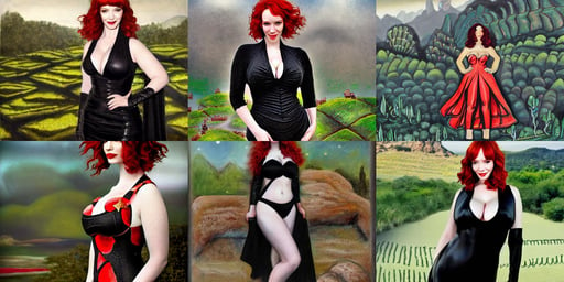 christina hendricks in a black swimsuit, gothic black and red reflected armor, rock plateau, and cannot help but confuse my gait. Oil on canvas, chatacter design, epic feels, in guwahati with backdrop assam tea garden, character sheet, liquid translucent amber, goblin, good looking, crowd of people, france in the 1 8 th century, stars shining in the night sky through the window