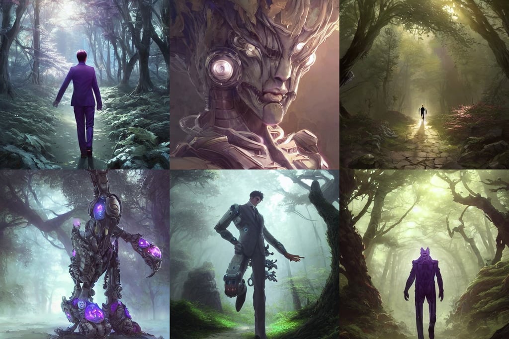 walking through forest, Namco, shadows, many tiny mechanical gears, artgerm sylvari portrait, fine art, clean line, illustration art by artgerm and greg rutkowski and bo chen and jin xiaodi, ultra hd, mech suit, purple tie, handsome face, he is about 4 0 years old, arms spread wide, by Jordan Grimmer, rei ayanami, high contrast lighting