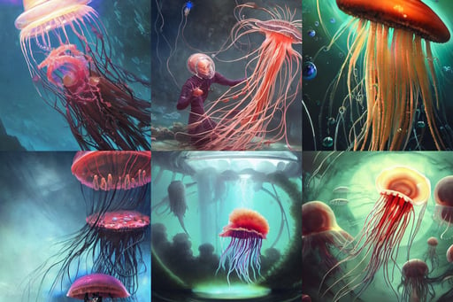 a beautiful painting of jellyfish in a cylindrical aquarium, 8k HD wallpaper, wrathful, art by greg rutkowski and jakub rozalski, wired mechanical head, close up portrait dark witch, pixel art, by yoshiaki kawajiri, black wizard hat, close-up group of students studying, fully body portrait, inset with opal and coral, kidmo! - h 6 4 0, Houdini VFX.Realistic serbian fantasy heroine, orange fighter suit, crown of peach roses, wet leaves, giantess art, kazue kato, intricate artwork by Tooth Wu and wlop and beeple, xenomorph alien face