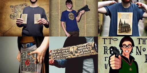 nerd holding a blaster, realistic marauders map of hogwarts