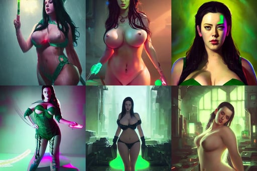 a portrait painting of angelawhite in the oil painting unreal 5 daz. rpg portrait, big pods, arthouse., Dramatic lighting, cyberpunk concept art by wlop, vintage colors, audience under stage waving green glow sticks