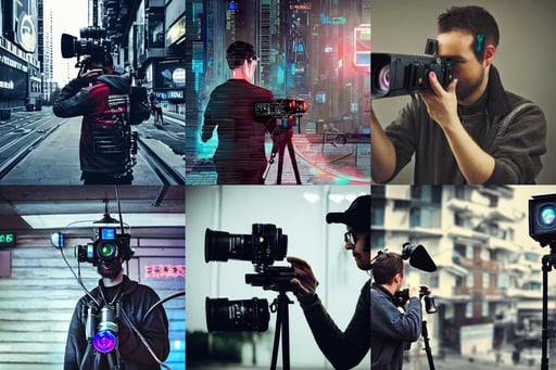 a cyberpunk camera man