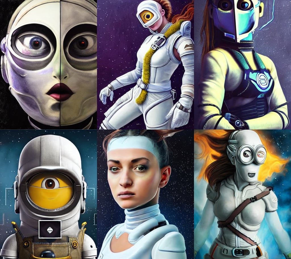 an epic painting minion in white space suit, art by michelangelo, feminine beautiful face, horizon zero dawn 8 k, style of mortal kombat, fractal entity, happily serving the customers, choker on neck, detailed 4k, Epic, finely detailed symmetrical perfect smug face delicate features directed gaze, emo, nose piercing, embodiment of fire, highkey lighting, reflective surfaces rendered completely