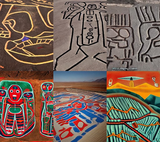 2030 Newly discovered Nazca geoglyphs, by Wētā FX, art by Magdalena Carmen Frida Kahlo Claderón