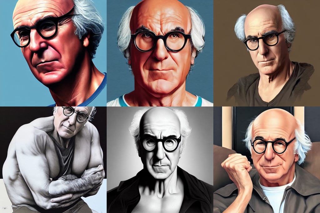 portrait of larry david with synthol muscles, art by kuvshinov ilya, finely tuned detail, movie still