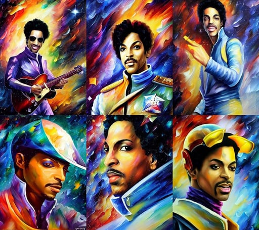 a painting of prince in space in the style of leonid afremov. trending on artstation., greg rutkowski ”, surreal portrait photography, designed in blender, big cute smile, polygonal wooden walls, detailed luminescent digital painting by alan lee and artgerm, childs drawing, pirate, realistic body features and face, starship troopers, advanced digital cyberpunk art, dof, glowing black face, intricate details, hard edges, drawn by jeehyung lee | intricate, trendy on deviant art