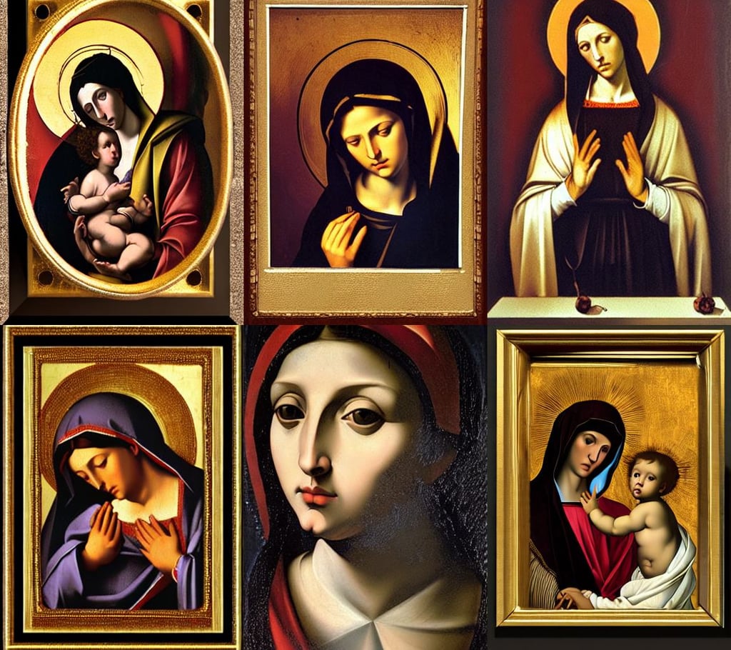 virgin mary icon , art by Michelangelo Merisi Da Caravaggio