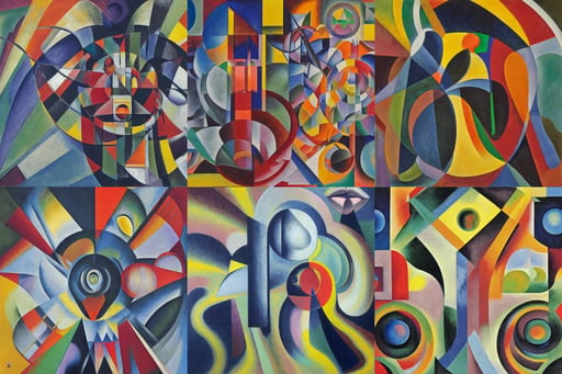 The conscious void by Wojciech Siudmak and Robert Delaunay, oil on canvas