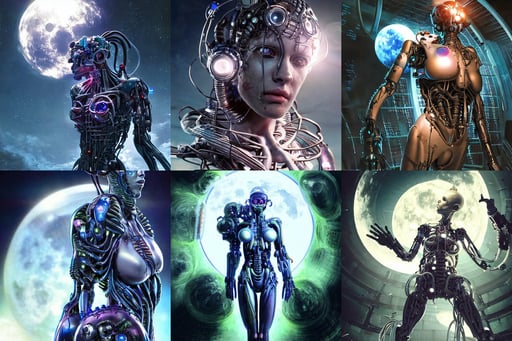 Portrait of a biopunk sci-fi cyborg, special effects, ultra realistic details, mid-shot, float under moon light at night, art by yoshitaka amano and David kostic and stanley lau and artgerm, underground cave, spires