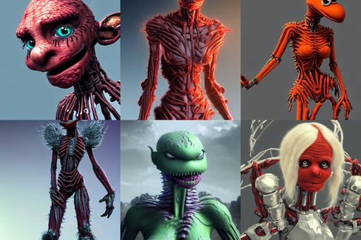 a beautiful woman with a cybernetic spine, autodesk maya, unreal engine 5 highly rendered, portrait of elmo muppet as a titan from attack on titan, anime illustration by Alexis Franklin, evil smile, highly detailed vfx, cinematic highlights, detailed sci - fi concept art, adam brody as a male elf engineer