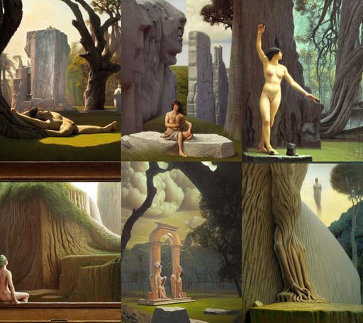 andrei tarkovsky greatest scene, art by John William Godward and Boris Vallejo and Zdzisław Beksiński, picasso, huge central tree, in front of a primitive stone altar with white smoke ascending, by simon stalenberg by greg rutkowski by ilya repin, trending on Artstation Hyung tae Kim