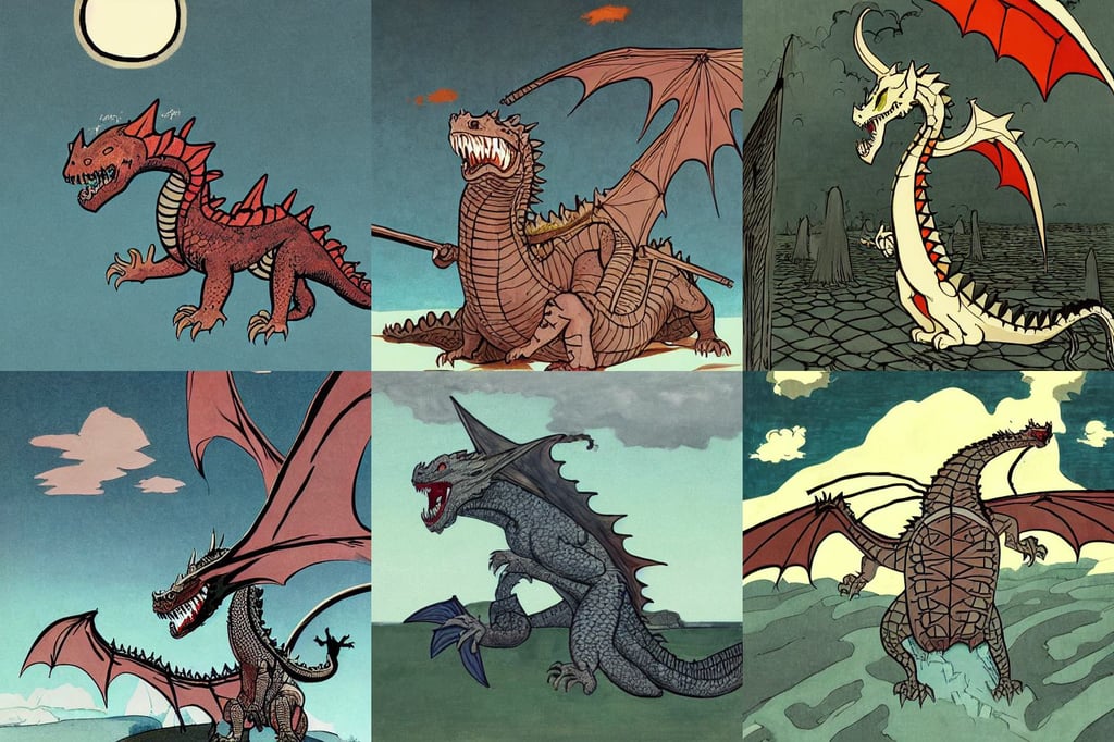 a ferocious dragon in the style of underground comics, by Studio Trigger for Nichijou, art by Winslow Homer, CHINESE ink, art by Piero Della Francesca, ethereal lights fade from every room, Filip Hodas, pixar style, night, ethereal lights fade from every room