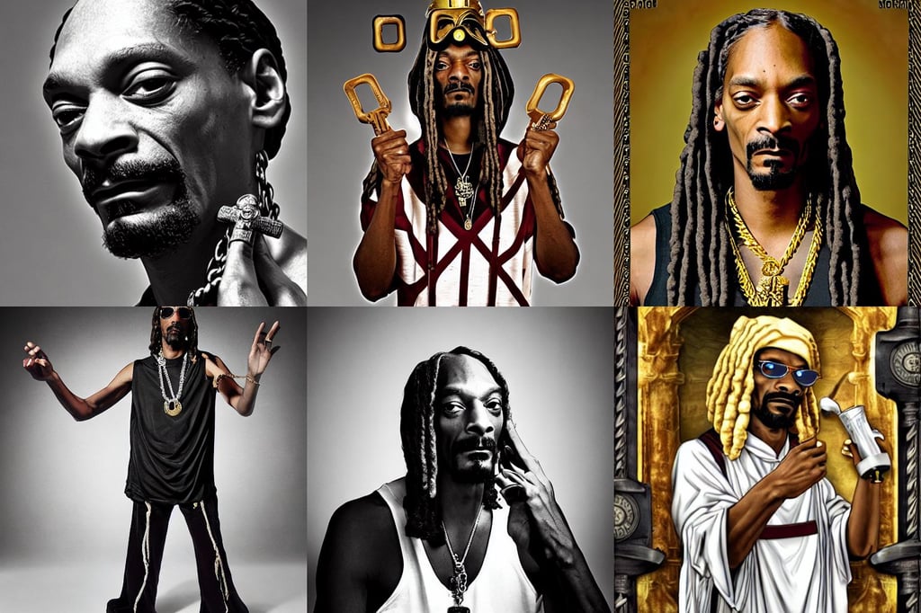 snoop dogg as a greek god, cell bars, clockwork grotesque dark