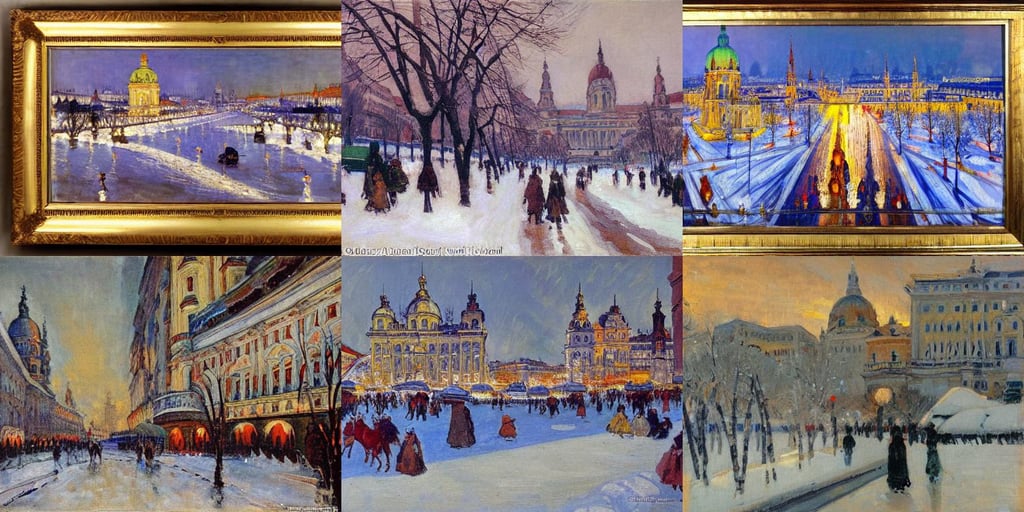 Vienna in winter by Frantisek Kupka, oil on canvas